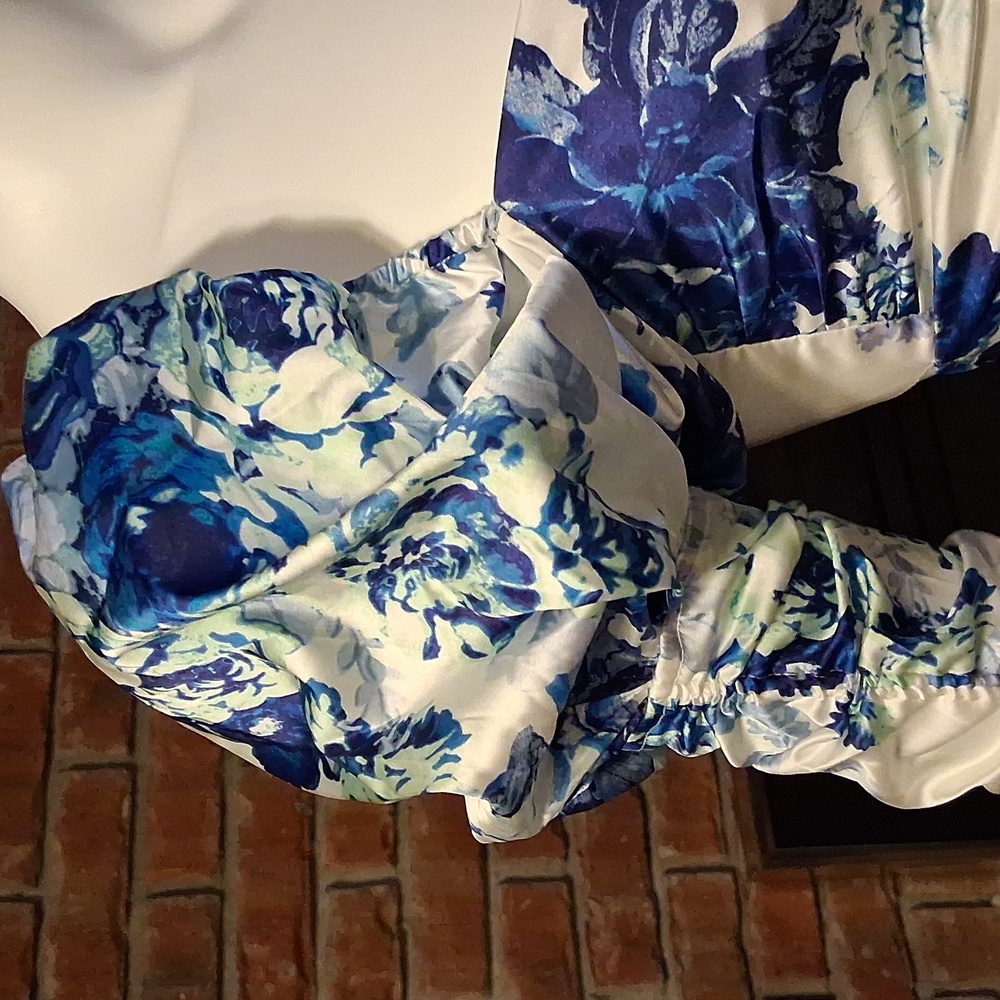 For Love And Lemons Blue and White Floral Dress - Picture 3 of 12
